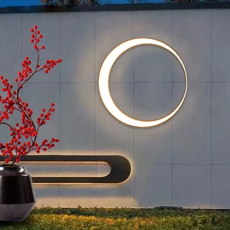 Lighting Decoration On Wall - Modern Outdoor Waterproof Moon Wall Lamp