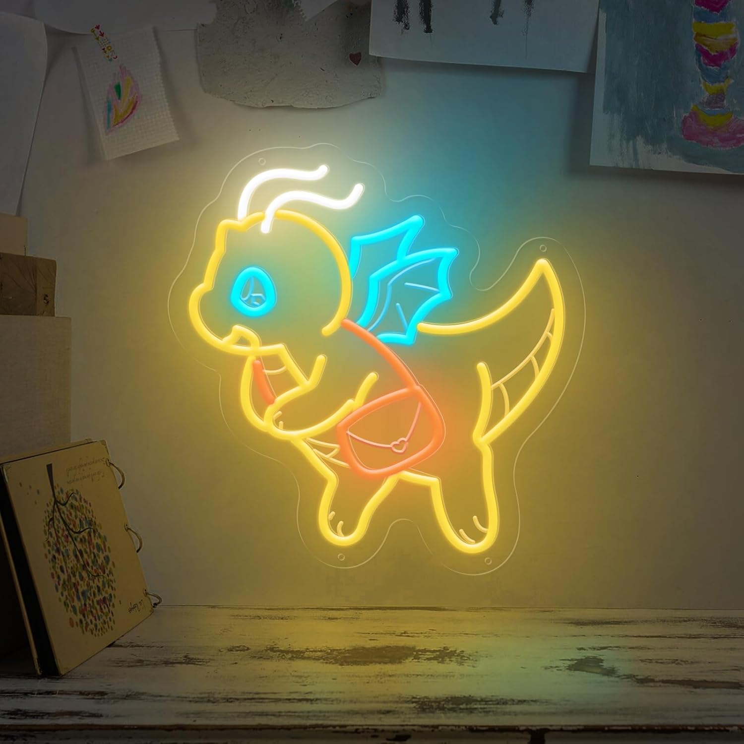 Outdoor Lighting Decor Ideas - USB Dimmable Cute Dinosaur Neon Light