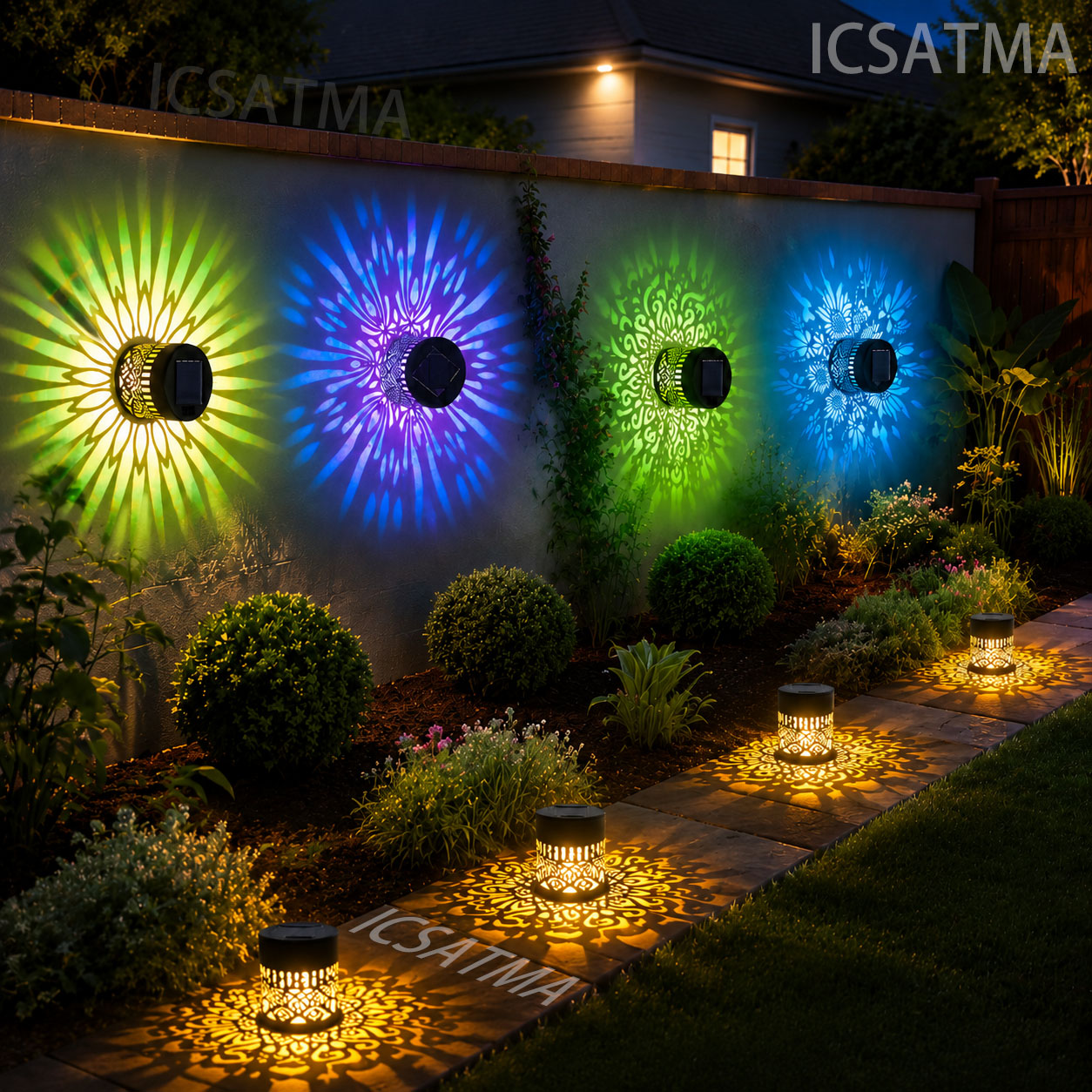 Lighting Decoration On Wall - Solar Mandala Wall Light LED Garden