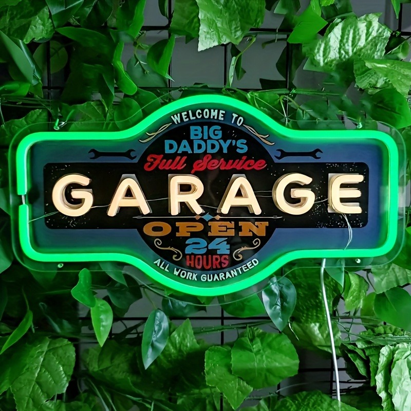 Garage Lighting Decor - Retro Garage LED Neon Sign UV