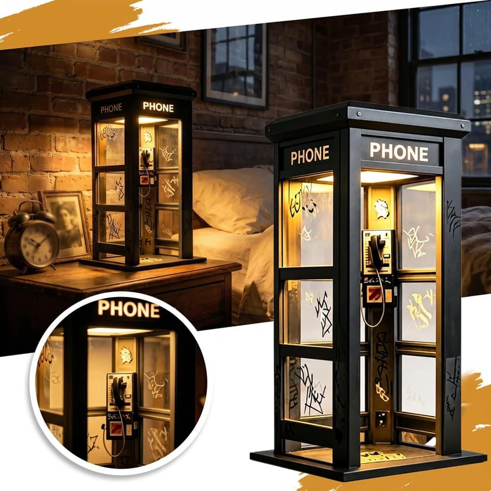 Lighting Decor For Bedroom - Retro Graffiti Phone Booth Table Lamp