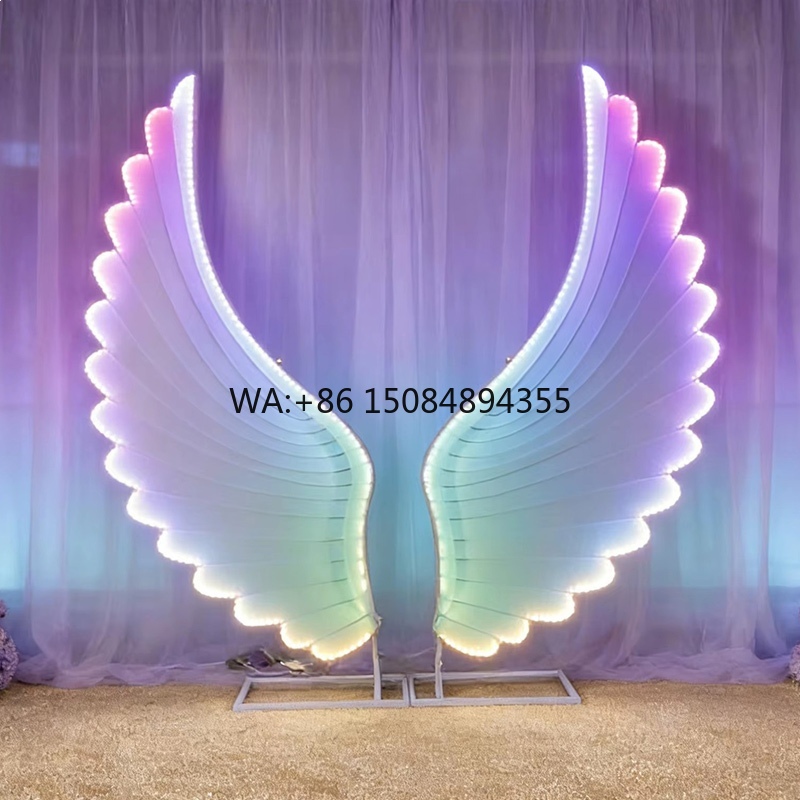 Lighting Decor For Wedding - Glowing Angel Wings Light Props Color