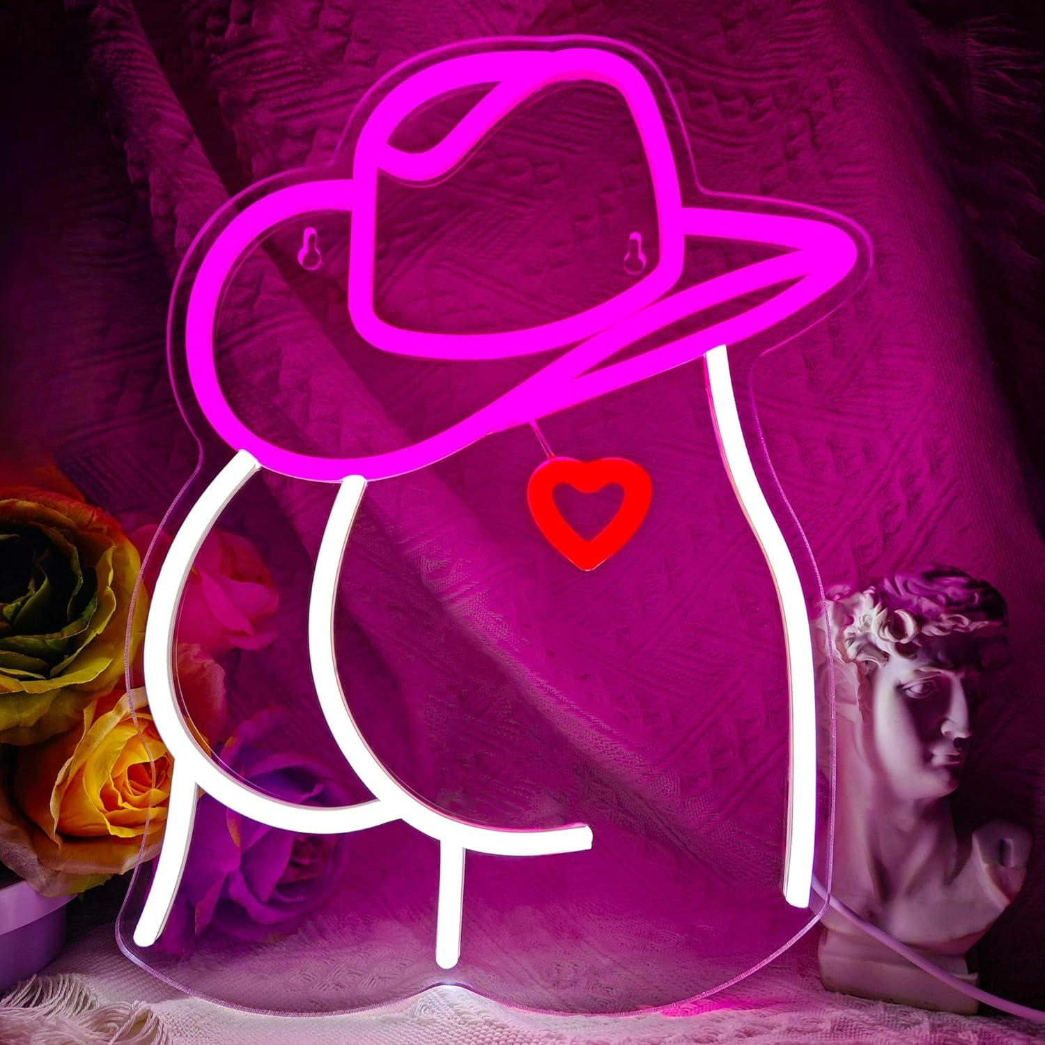 Lighting Decor For Wedding - Cowgirl Neon Sign Dimmable LED Light