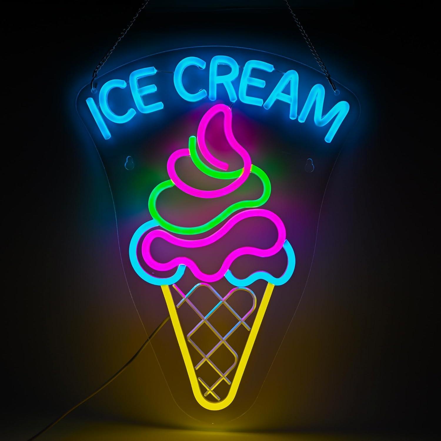 Lighting Decor For Bedroom - Ice Cream Neon Sign Dimmable Dessert