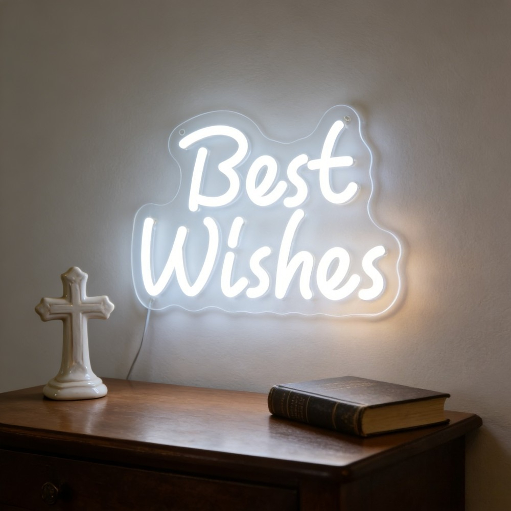 Outdoor Lighting Decor Ideas - Best Wishes Dimmable LED Neon Light