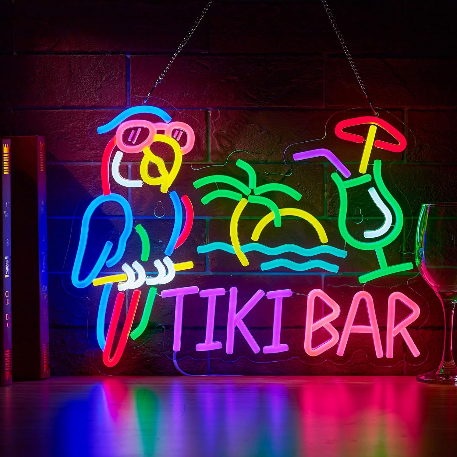 Lighting Decor For Bedroom - Tiki Bar Parrot Palm Tree Neon