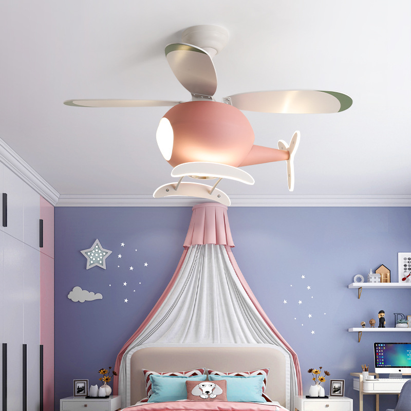 Lighting Decor For Room - Modern Creative Cartoon Plane Fan Light