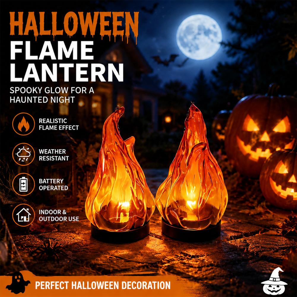 Yard Lighting Decor - Solar Flame Hanging Lantern Light IP65