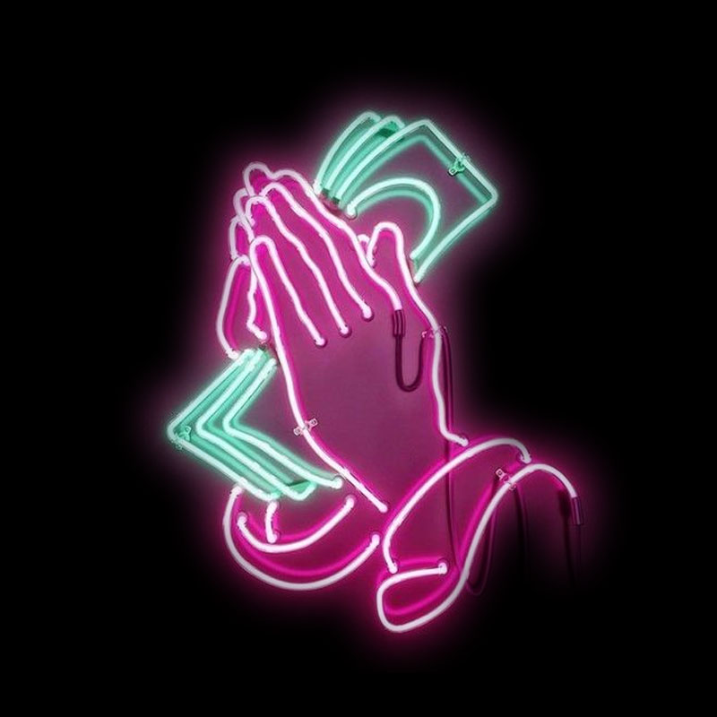 Outdoor Lighting Decor Ideas - Praying Hands Neon Sign Light Neon