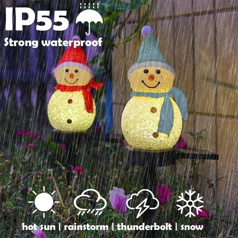 Yard Lighting Decor - Christmas Snowman Solar Garden Light LED