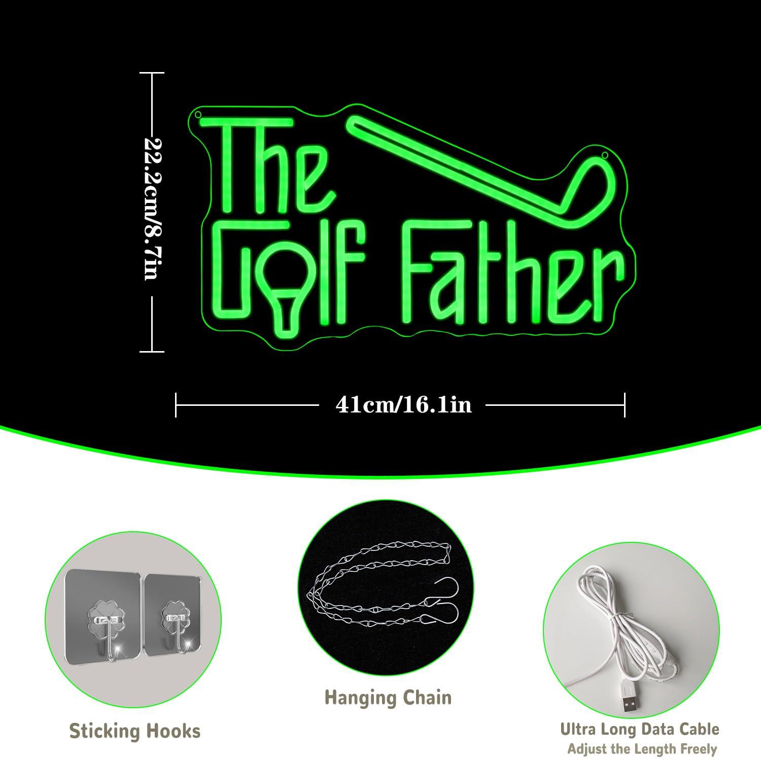 The Golf Father Neon Sign USB  - Office Lighting Decor 评论和价格