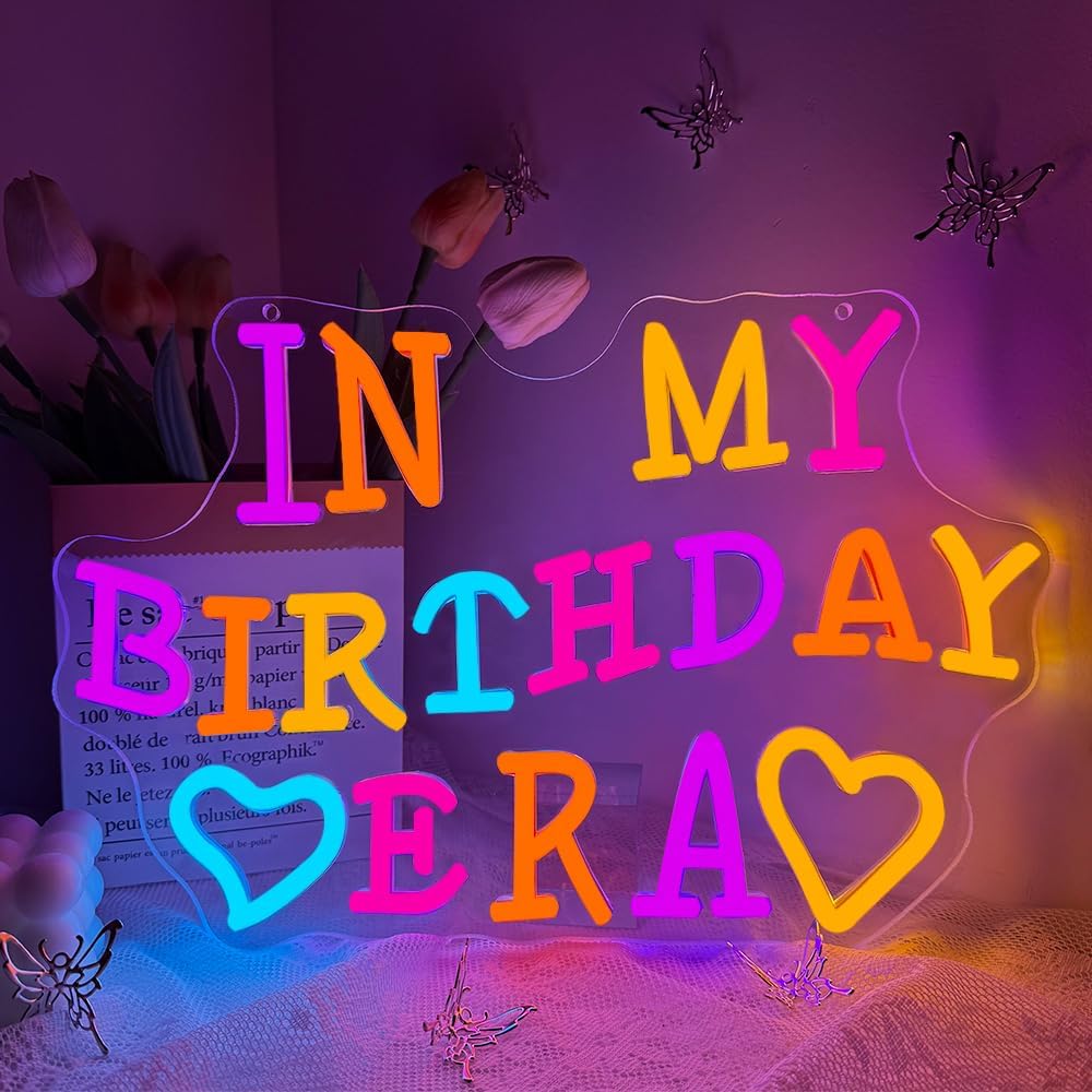 Happy Birthday Neon Sign USB P - Yard Lighting Decor 评论和价格