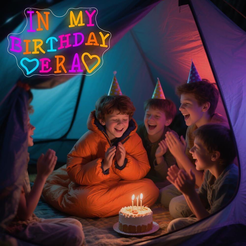 Happy Birthday Neon Sign USB P - Yard Lighting Decor 评论和价格