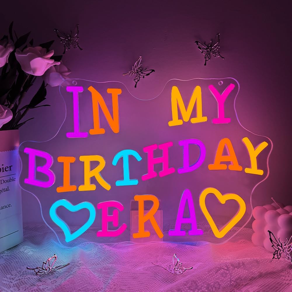 Happy Birthday Neon Sign USB P - Yard Lighting Decor 评论和价格