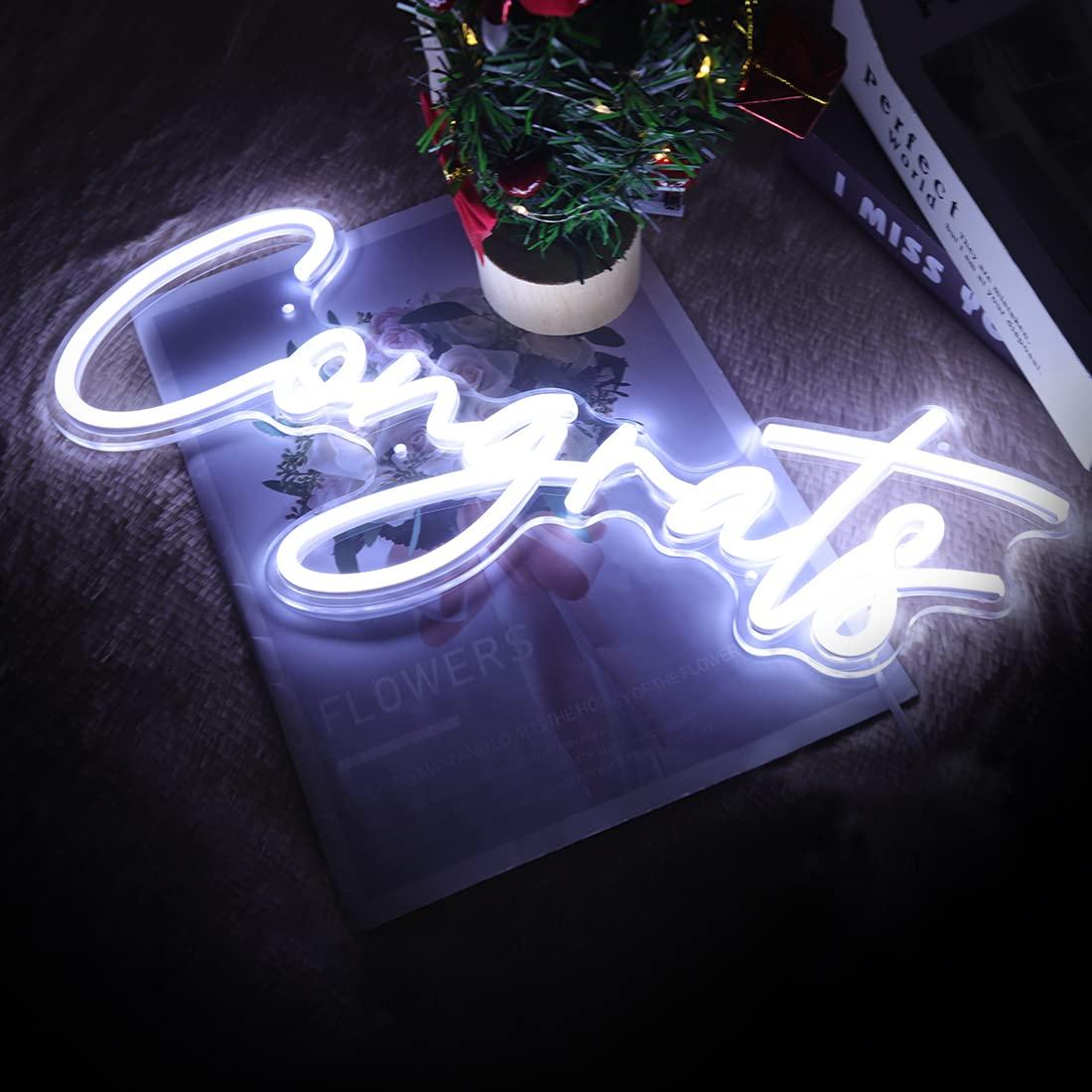 Congrats Neon Sign USB Dimmabl - Lighting Decor For Wedding 评论和价格