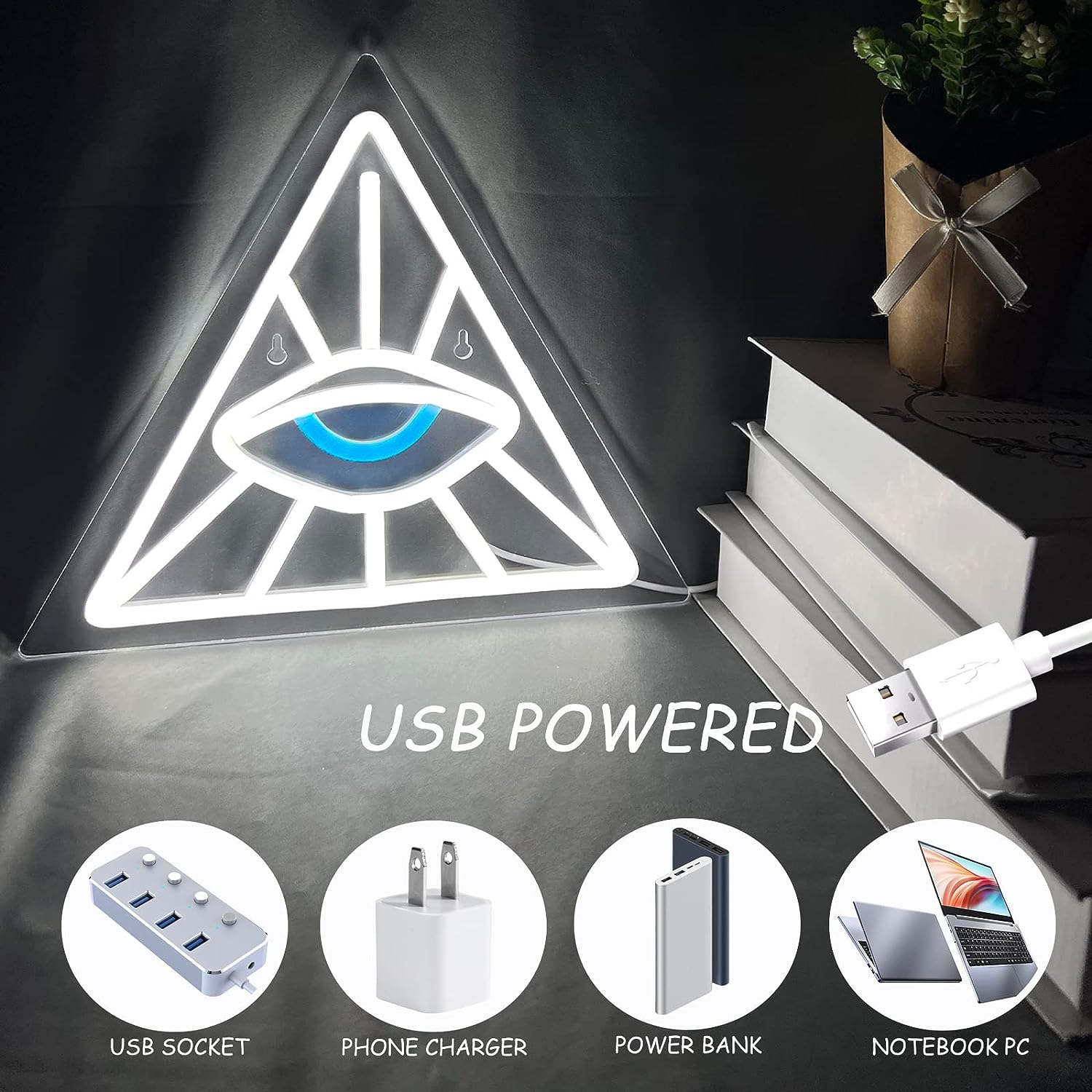 Eye in Triangle Neon Light LED - Outdoor Lighting Decor Ideas 评论和价格