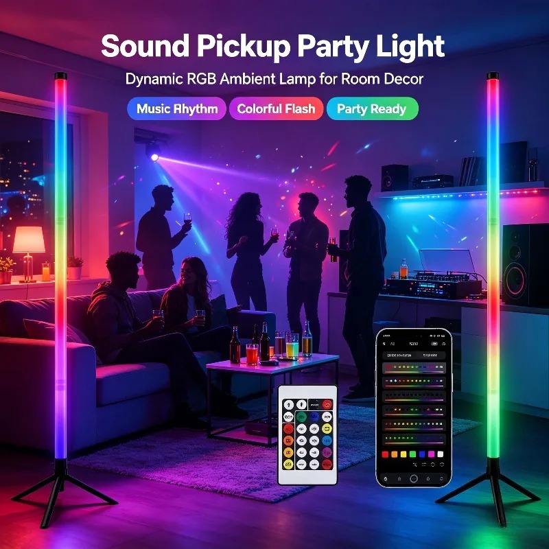 2 Pack RGB LED Corner Floor La - Lighting Decor For Bedroom 评论和价格