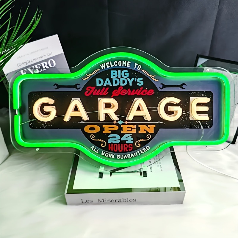 Retro Garage LED Neon Sign UV  - Garage Lighting Decor 评论和价格