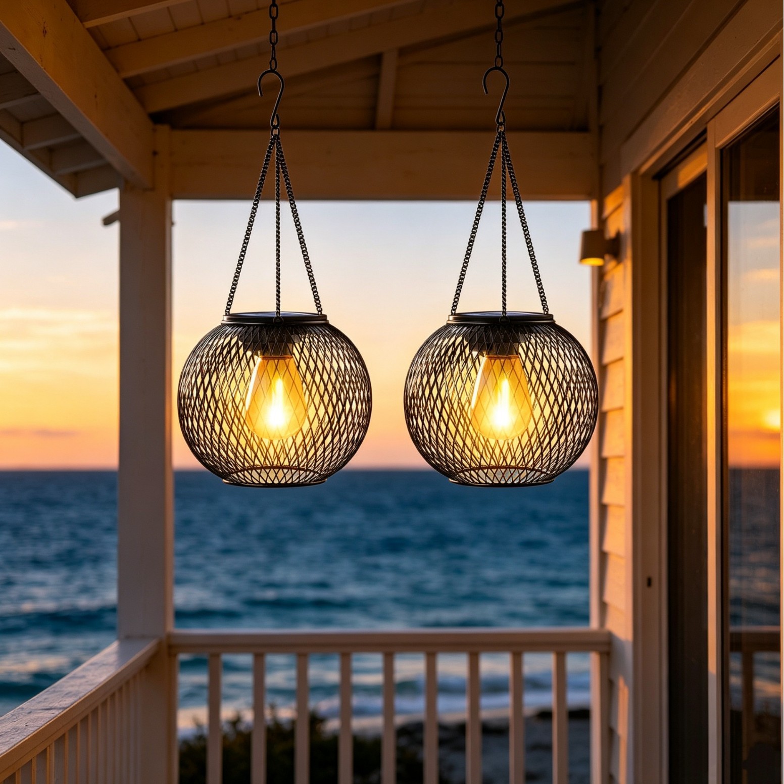 Solar Powered LED Hanging Floo - String Light Outdoor 评论和价格