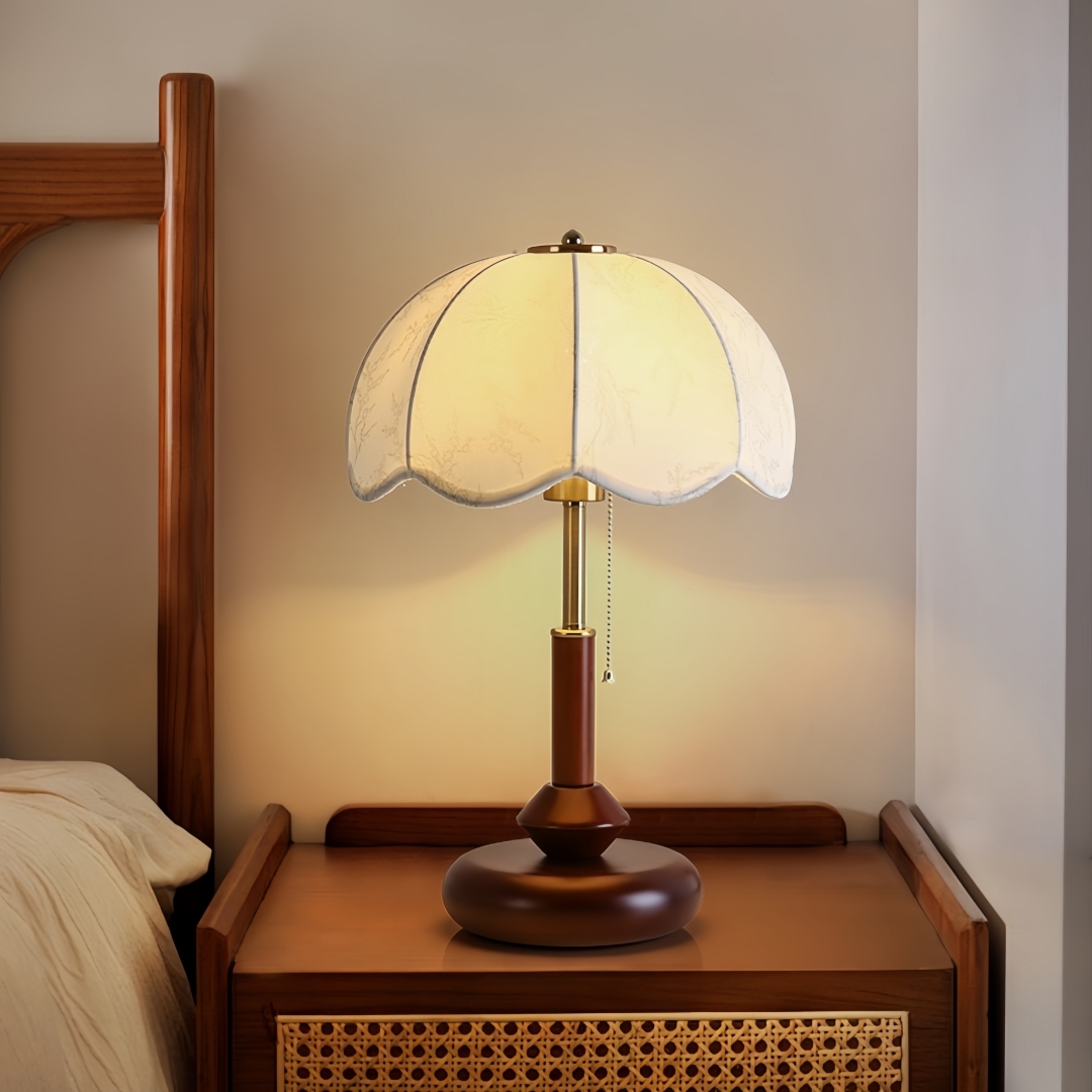 Vintage Scalloped Dome Table L - Room Decor Lighting Lamp 评论和价格
