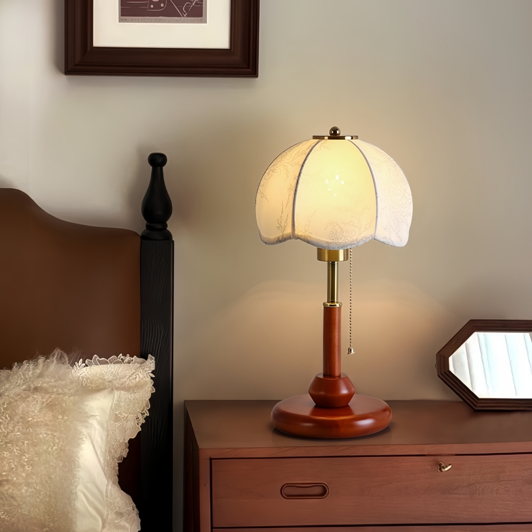 Vintage Scalloped Dome Table L - Room Decor Lighting Lamp 评论和价格