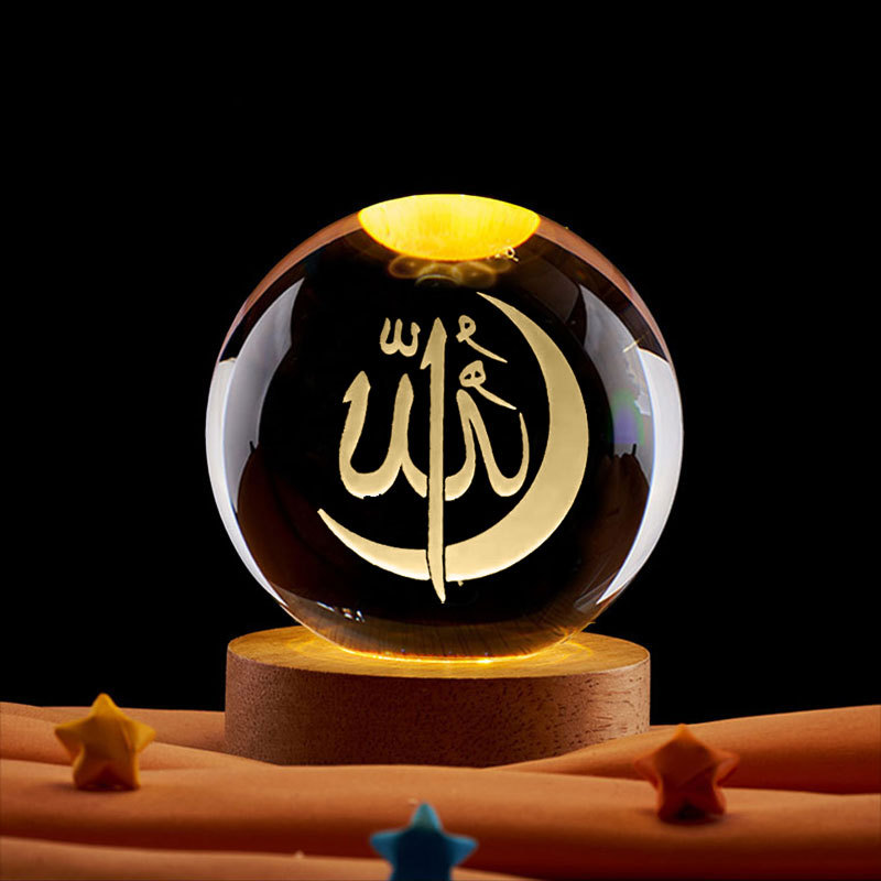 Ramadan Decoration 3D Crystall - Led Moon Lamp 评论和价格