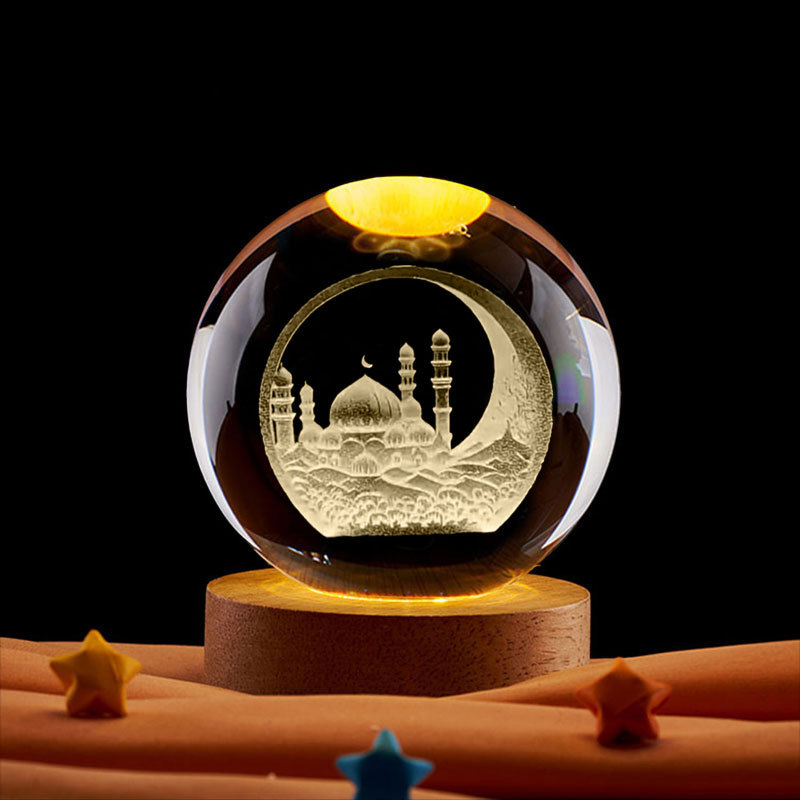 Ramadan Decoration 3D Crystall - Led Moon Lamp 评论和价格