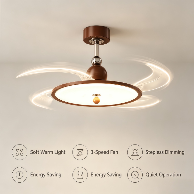 Retractable Blades Fan Ceiling - Lighting Decoration On Wall 评论和价格