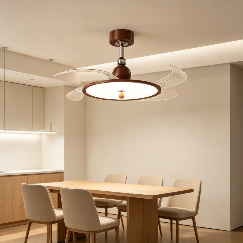 Retractable Blades Fan Ceiling - Lighting Decoration On Wall 评论和价格