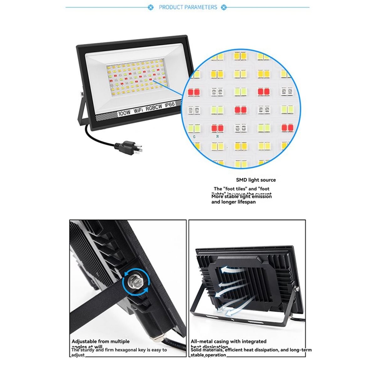 Nices 100W RGBCW LED Flood Lig - Decor Lighting Uk 评论和价格