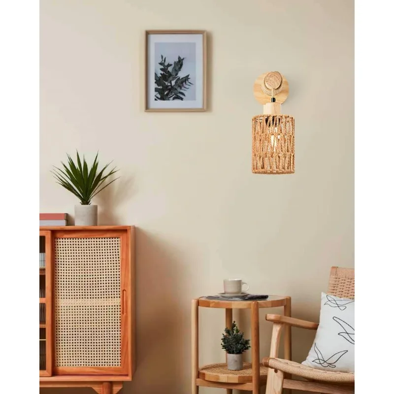 Hemp Rope Cylindrical Style Wa - Lighting Decoration On Wall 评论和价格