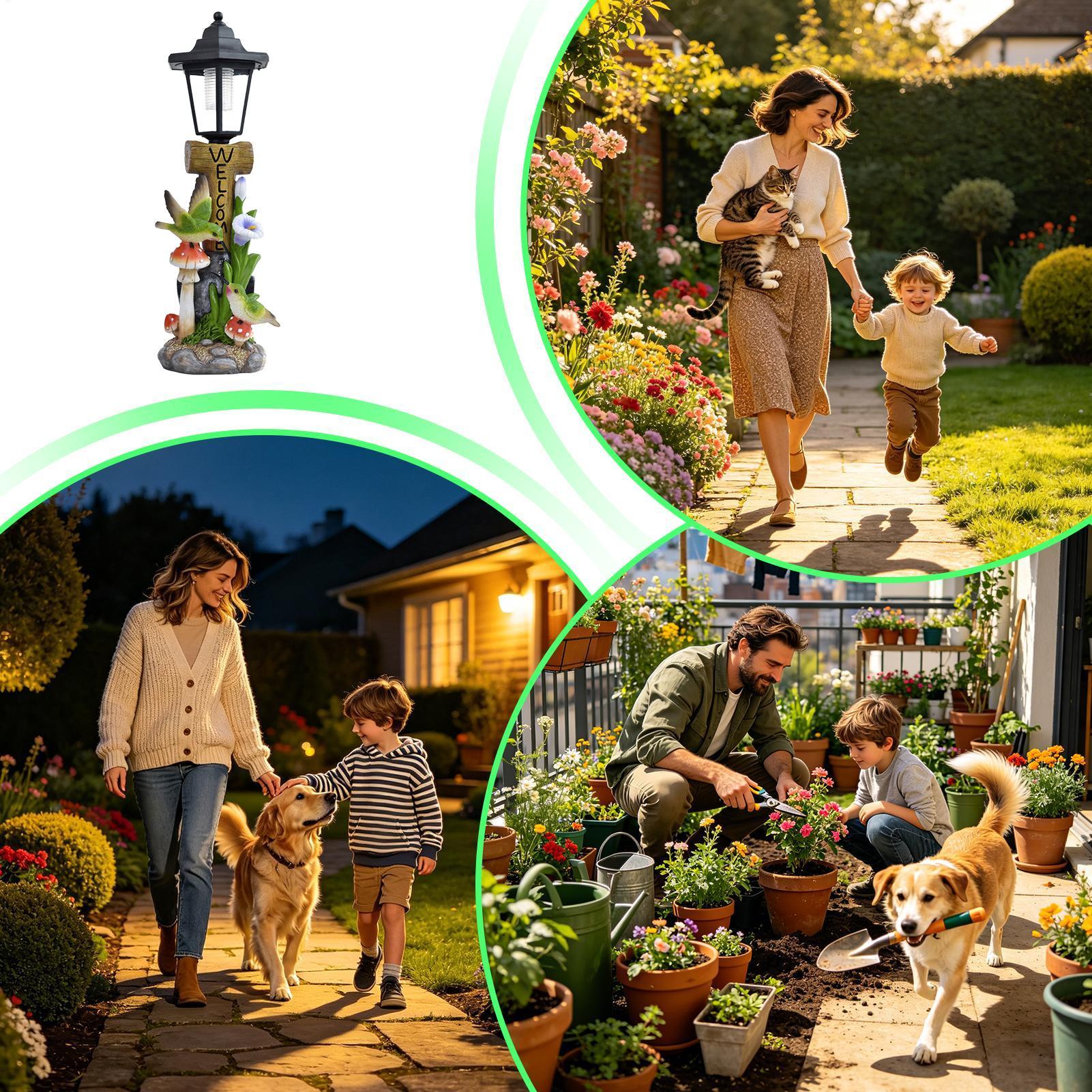 Solar Garden Lights Statue Aut - Yard Lighting Decor 评论和价格