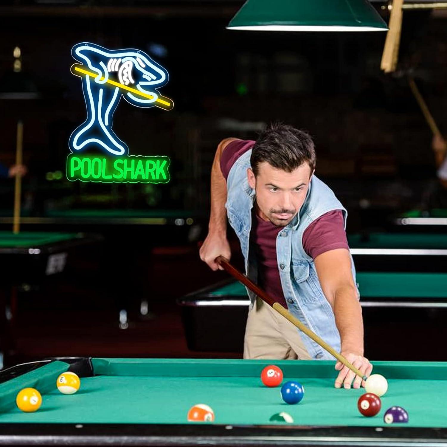 Pool Shark Billiards Neon Sign - Garage Lighting Decor 评论和价格
