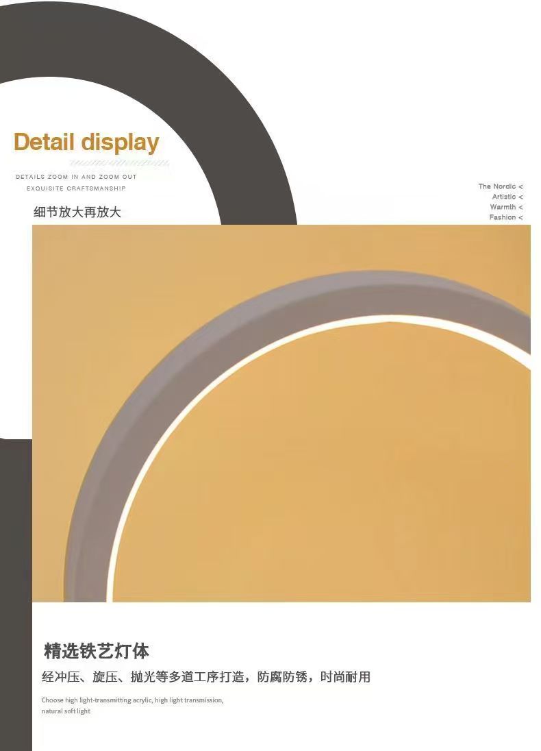 20CM LED Simple Circular Ring  - Room Decor Lighting Lamp 评论和价格