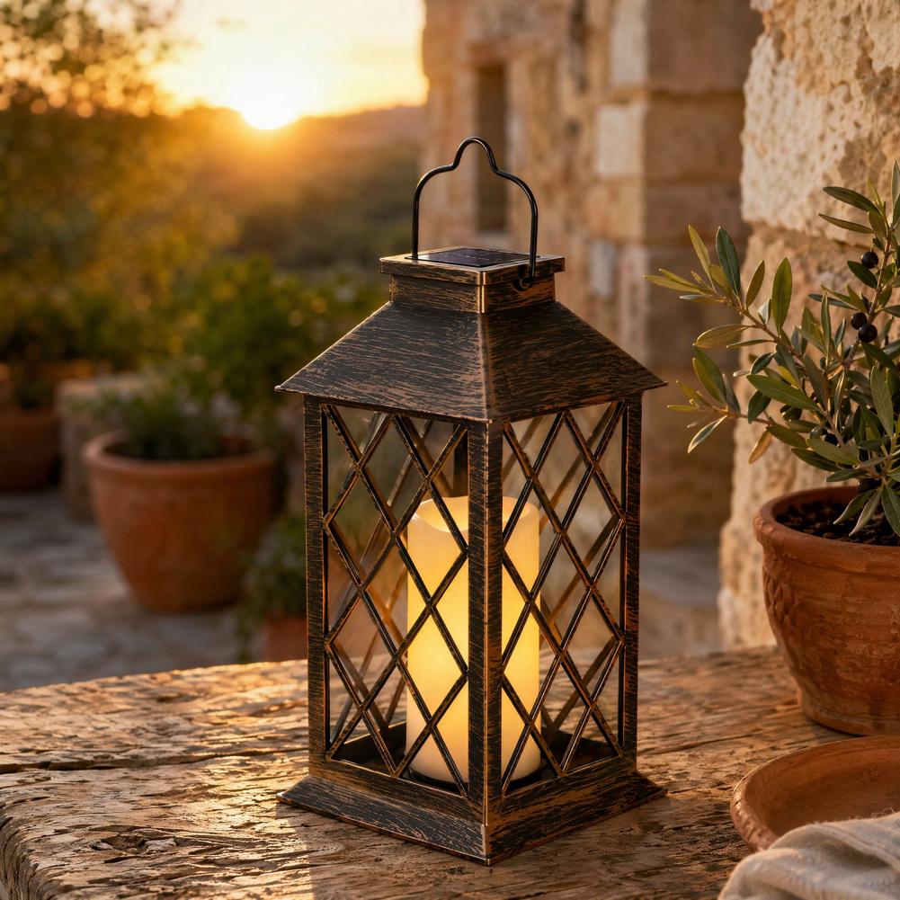 Retro Solar Lantern, Outdoor S - Yard Lighting Decor 评论和价格