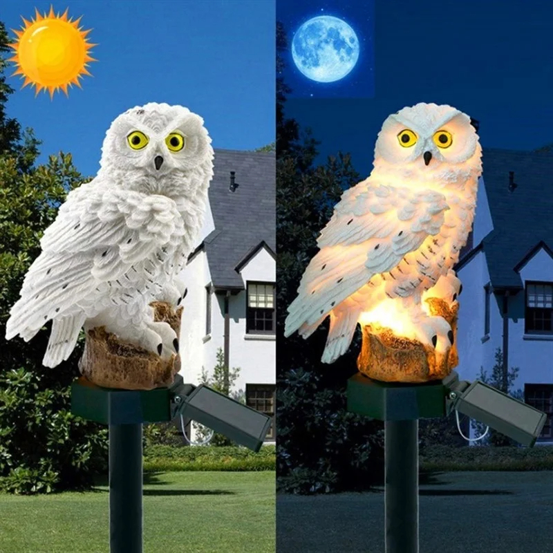 Solar Owl Statue Garden Light  - Yard Lighting Decor 评论和价格