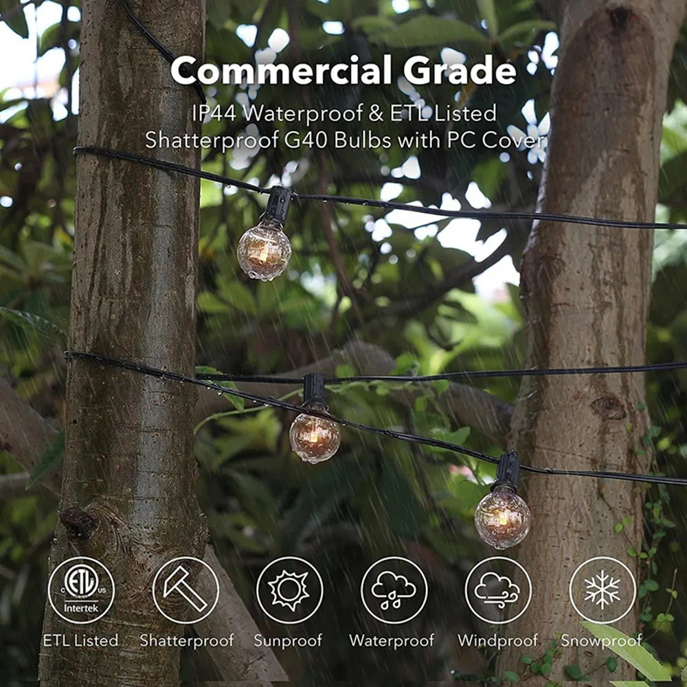 8M/15M G40 Globe String Lights - String Light Outdoor 评论和价格