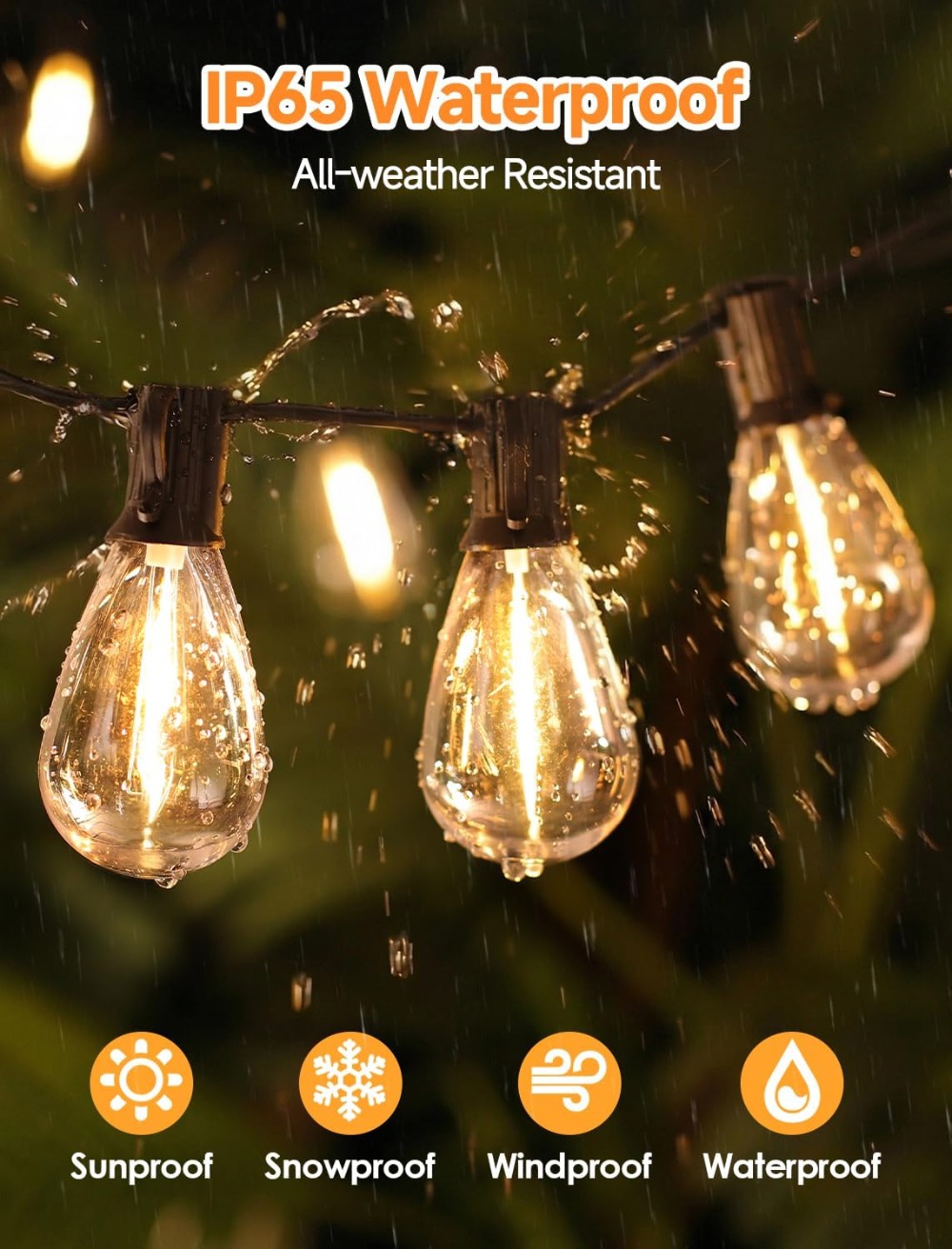 25FT LED Outdoor String Lights - String Light Outdoor 评论和价格