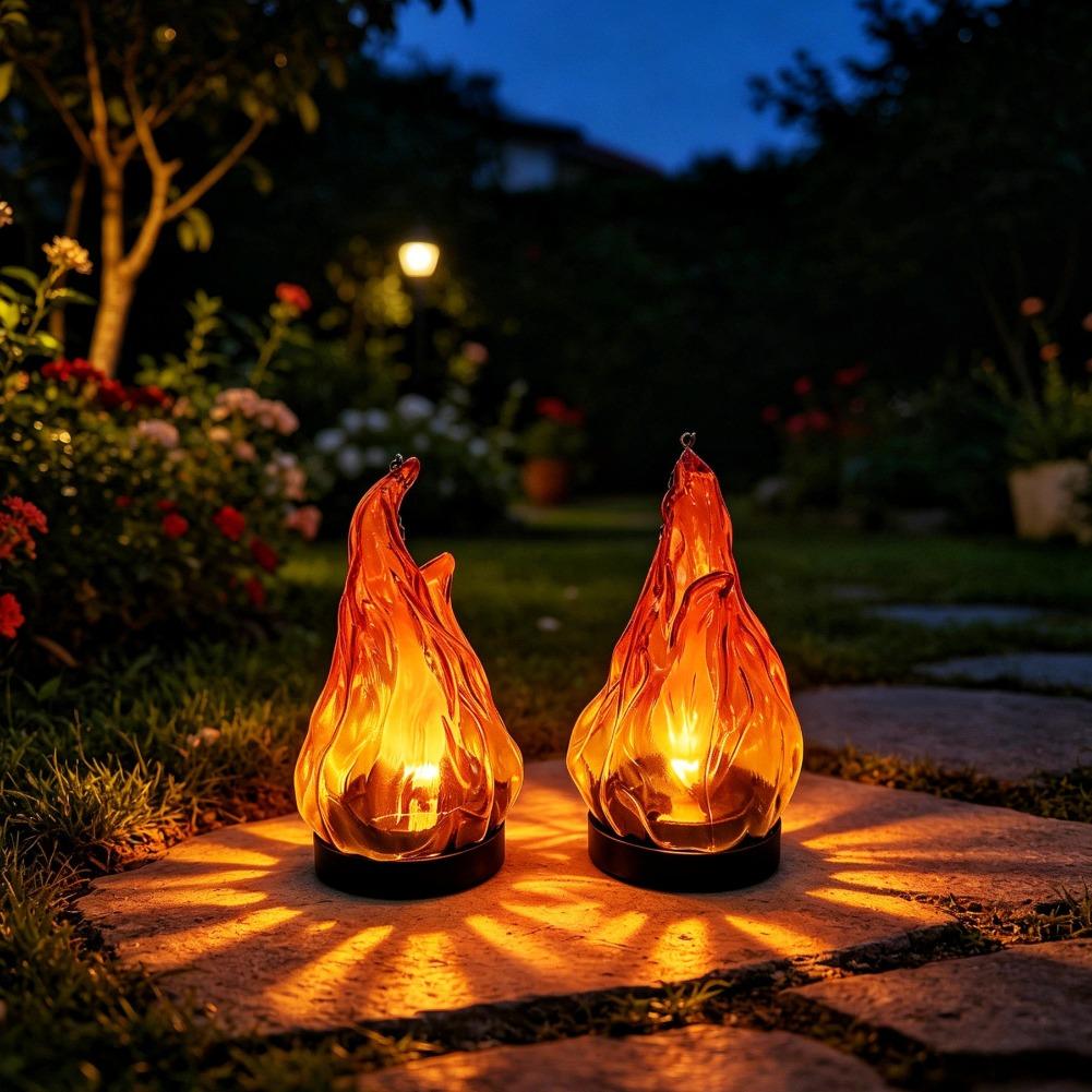 Solar Flame Hanging Lantern Li - Yard Lighting Decor 评论和价格