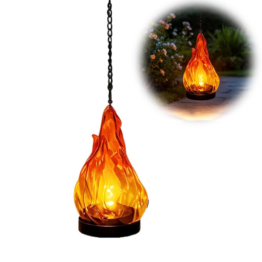 Solar Flame Hanging Lantern Li - Yard Lighting Decor 评论和价格