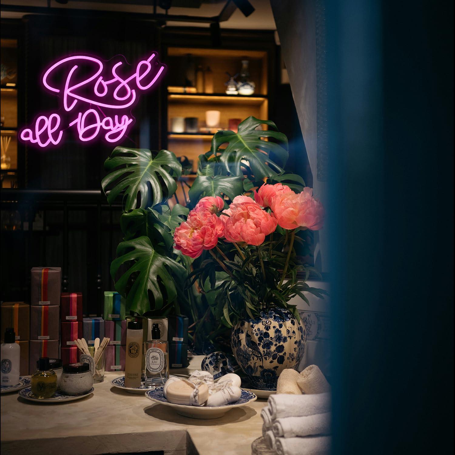 Rose All Day Neon Sign Dimmabl - Lighting Decor For Wedding 评论和价格
