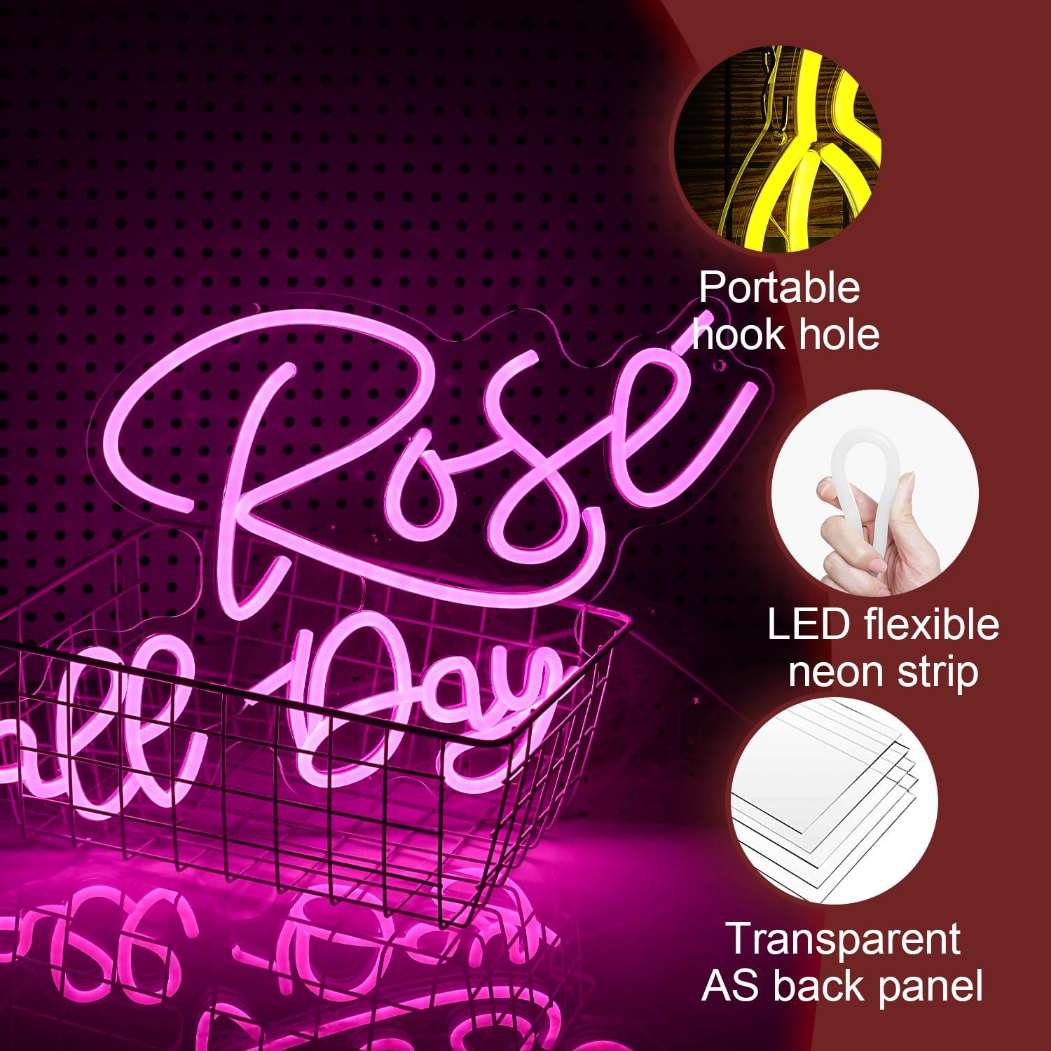 Rose All Day Neon Sign Dimmabl - Lighting Decor For Wedding 评论和价格