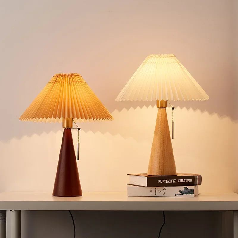 Retro Pleated Table Lamp Nordi - Lighting Decor For Bedroom 评论和价格