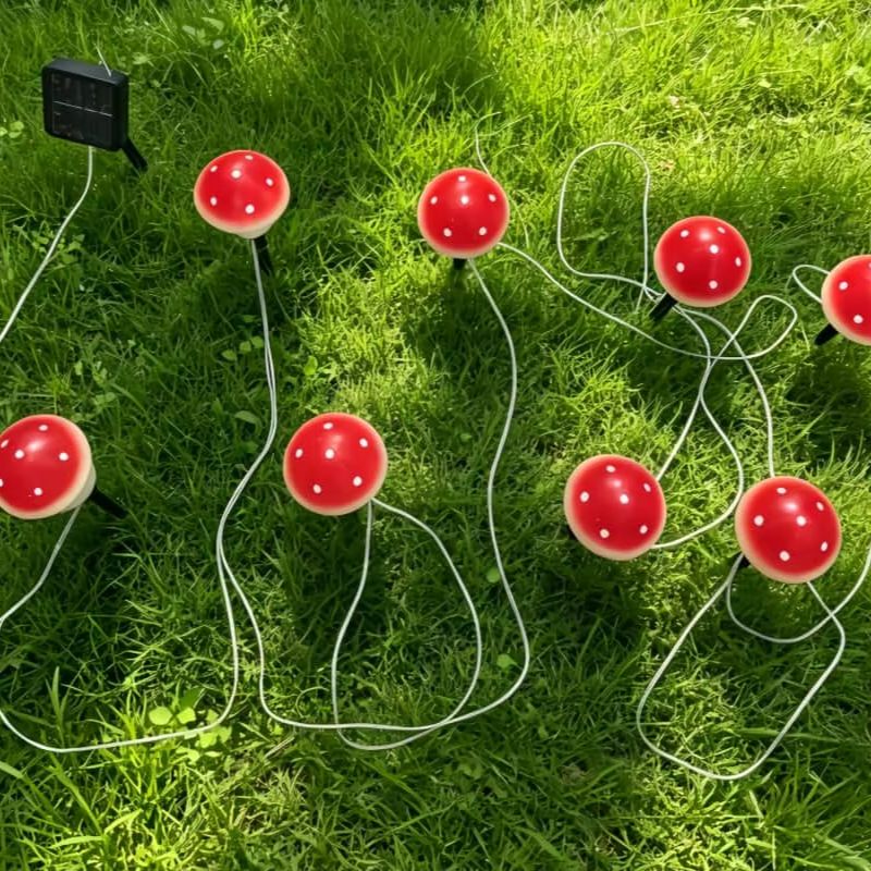 Solar Mushroom String Lights W - String Light Outdoor 评论和价格