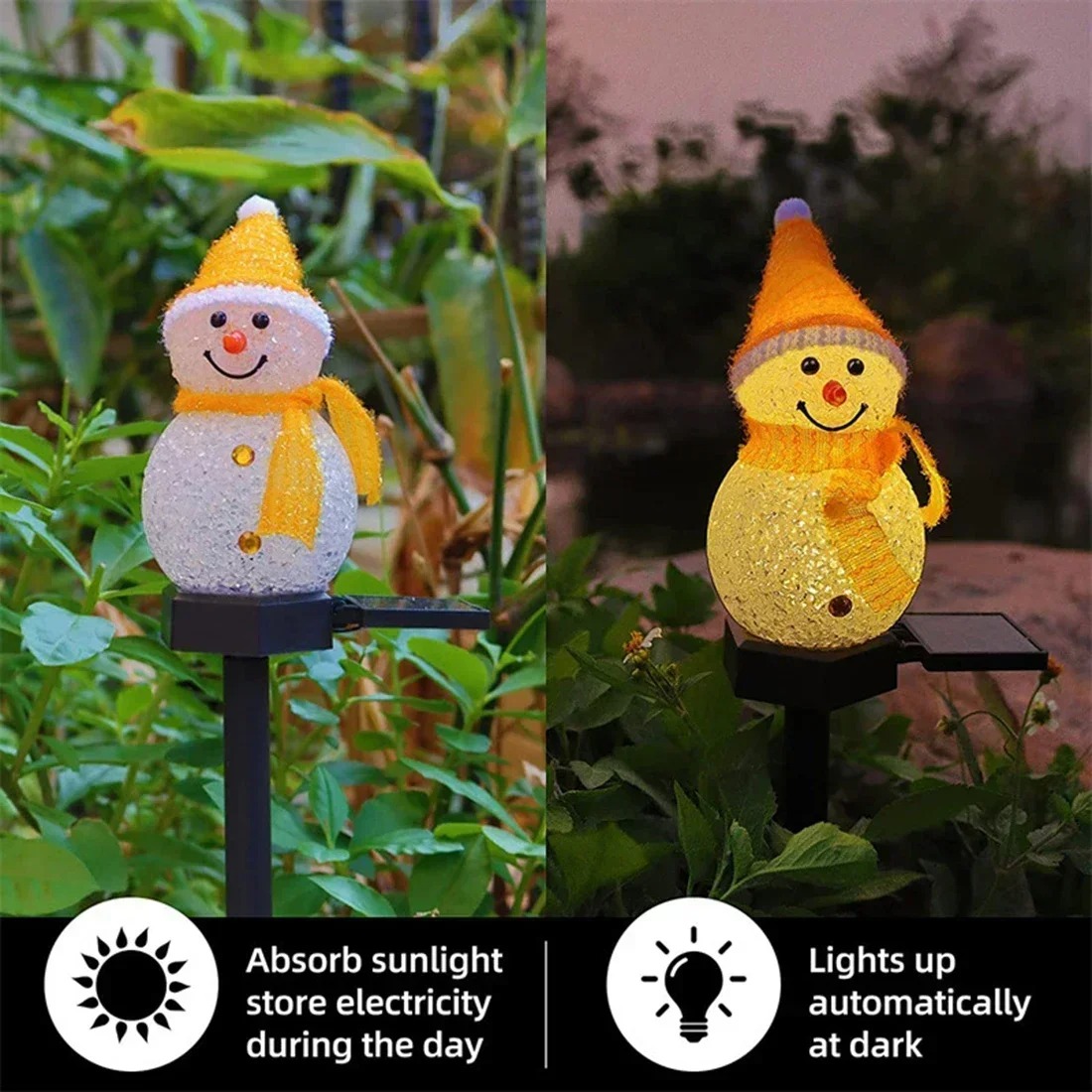 Christmas Snowman Solar Garden - Yard Lighting Decor 评论和价格