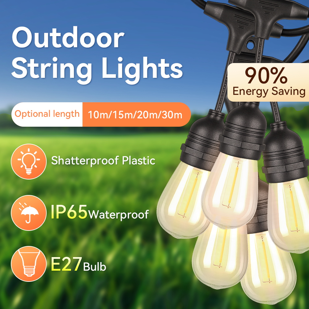 E27 Outdoor String Lights LED  - Decor Lighting Uk 评论和价格